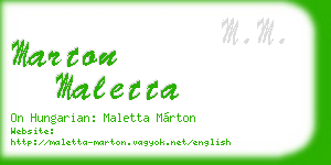 marton maletta business card